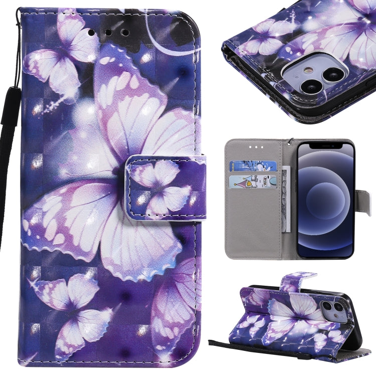 3D Painting Horizontal Flip Leather Case with Holder & Card Slot & Lanyard, For iPhone 12 mini, For iPhone 12 / 12 Pro, For iPhone 12 Pro Max