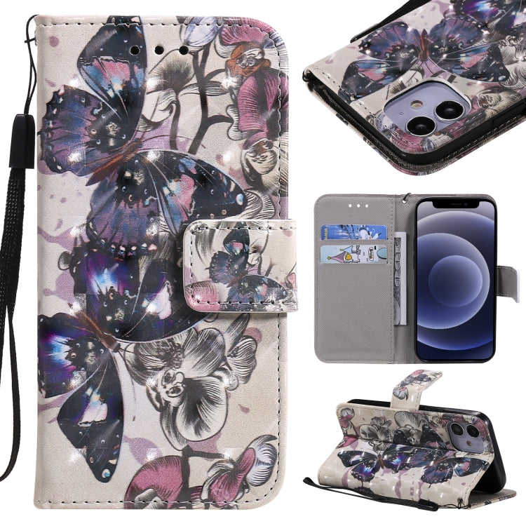 3D Painting Horizontal Flip Leather Case with Holder & Card Slot & Lanyard, For iPhone 12 mini, For iPhone 12 / 12 Pro, For iPhone 12 Pro Max