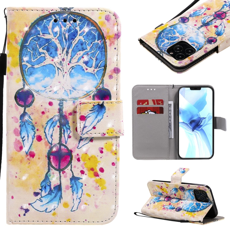 3D Painting Horizontal Flip Leather Case with Holder & Card Slot & Lanyard, For iPhone 12 mini, For iPhone 12 / 12 Pro, For iPhone 12 Pro Max