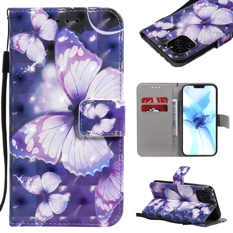 3D Painting Horizontal Flip Leather Case with Holder & Card Slot & Lanyard, For iPhone 12 mini, For iPhone 12 / 12 Pro, For iPhone 12 Pro Max