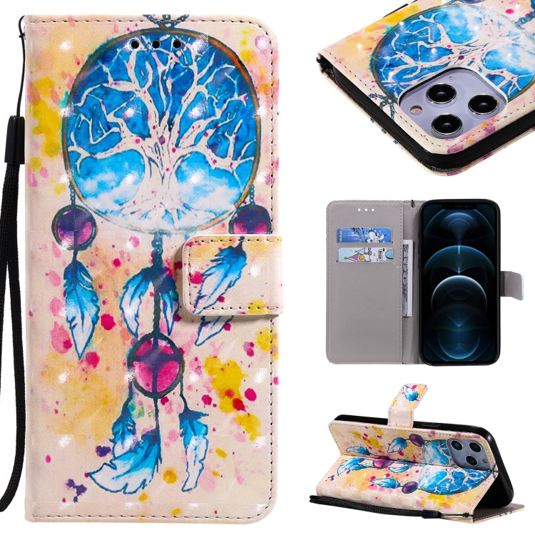 3D Painting Horizontal Flip Leather Case with Holder & Card Slot & Lanyard, For iPhone 12 mini, For iPhone 12 / 12 Pro, For iPhone 12 Pro Max