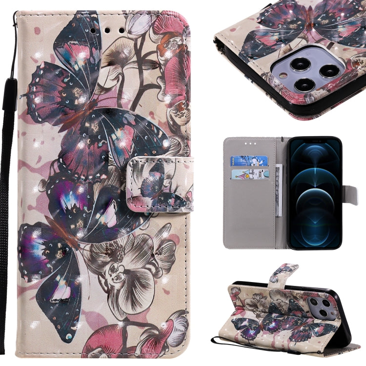 3D Painting Horizontal Flip Leather Case with Holder & Card Slot & Lanyard, For iPhone 12 mini, For iPhone 12 / 12 Pro, For iPhone 12 Pro Max