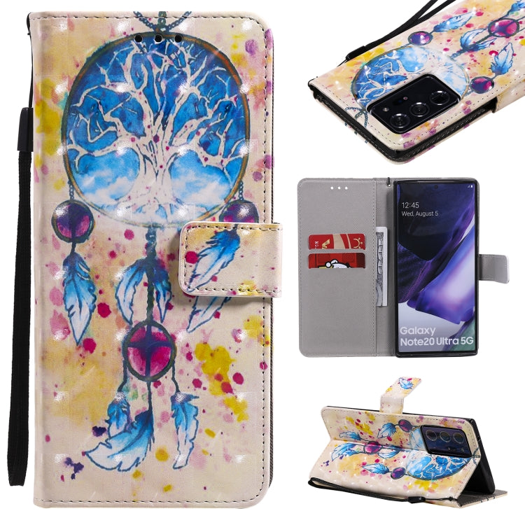3D Painting Horizontal Flip Leather Case with Holder & Card Slot & Lanyard, For Samsung Galaxy Note 20 Ultra, For Samsung Galaxy Note 20
