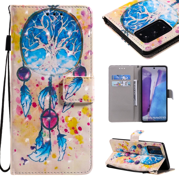 3D Painting Horizontal Flip Leather Case with Holder & Card Slot & Lanyard, For Samsung Galaxy Note 20 Ultra, For Samsung Galaxy Note 20