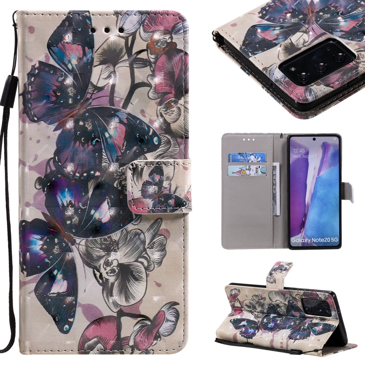 3D Painting Horizontal Flip Leather Case with Holder & Card Slot & Lanyard, For Samsung Galaxy Note 20 Ultra, For Samsung Galaxy Note 20