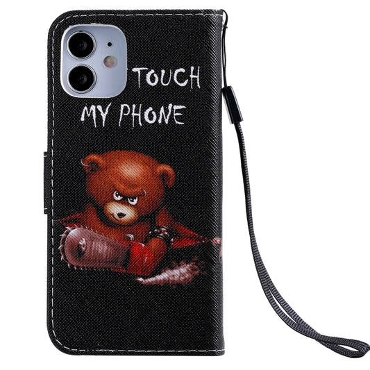 Detailed shot of card slot compartment on painting leather flip case for iPhone 12 Pro Max