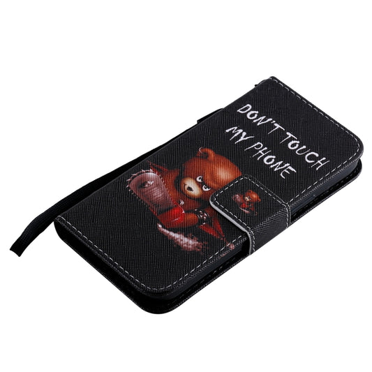 Horizontal flip mechanism on artistic painting case protecting iPhone 12 Pro Max screen