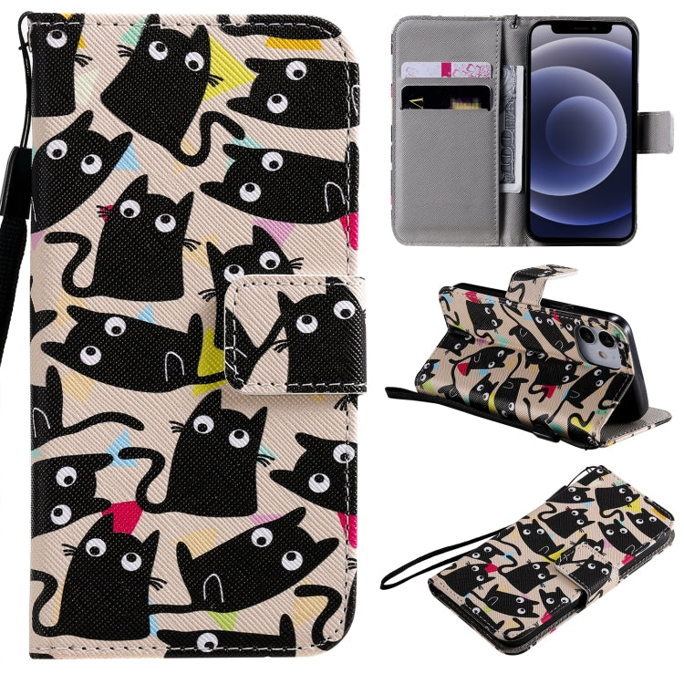 Painting Horizontal Flip Leather Case with Holder & Card Slot & Lanyard, For iPhone 12 mini, For iPhone 12 / 12 Pro, For iPhone 12 Pro Max
