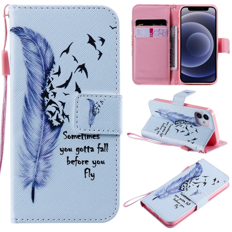 Painting Horizontal Flip Leather Case with Holder & Card Slot & Lanyard, For iPhone 12 mini, For iPhone 12 / 12 Pro, For iPhone 12 Pro Max