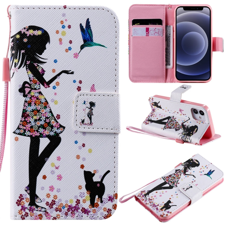 Painting Horizontal Flip Leather Case with Holder & Card Slot & Lanyard, For iPhone 12 mini, For iPhone 12 / 12 Pro, For iPhone 12 Pro Max