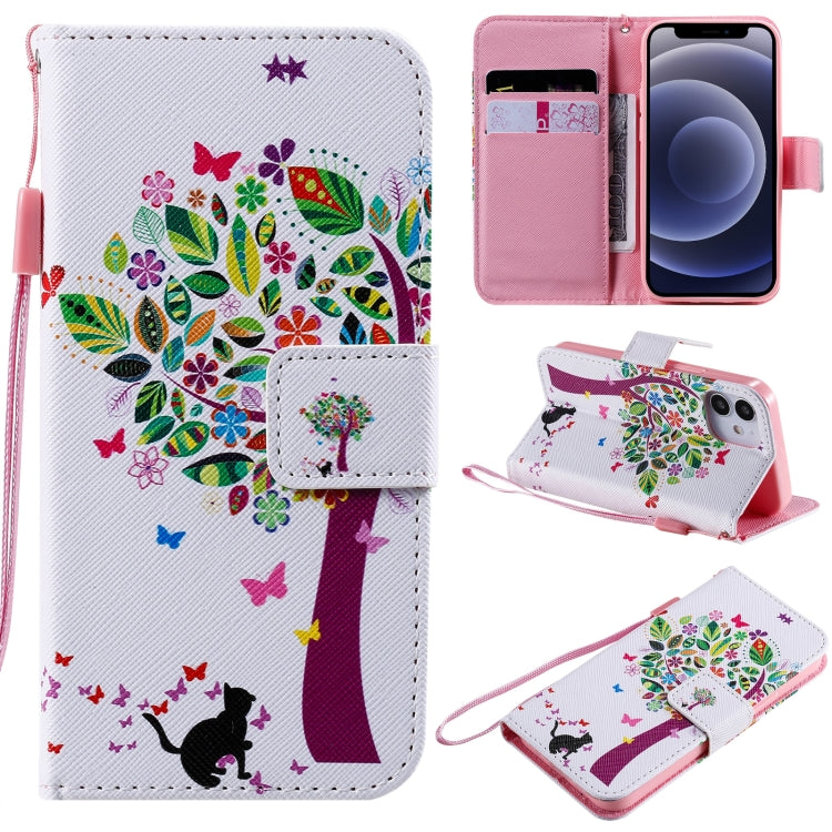 Painting Horizontal Flip Leather Case with Holder & Card Slot & Lanyard, For iPhone 12 mini, For iPhone 12 / 12 Pro, For iPhone 12 Pro Max