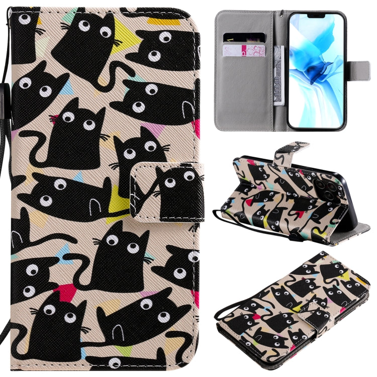 Painting Horizontal Flip Leather Case with Holder & Card Slot & Lanyard, For iPhone 12 mini, For iPhone 12 / 12 Pro, For iPhone 12 Pro Max