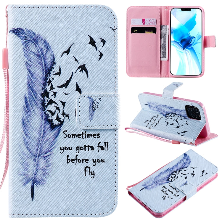 Painting Horizontal Flip Leather Case with Holder & Card Slot & Lanyard, For iPhone 12 mini, For iPhone 12 / 12 Pro, For iPhone 12 Pro Max
