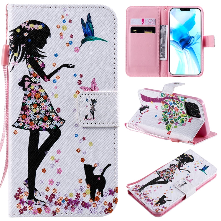 Painting Horizontal Flip Leather Case with Holder & Card Slot & Lanyard, For iPhone 12 mini, For iPhone 12 / 12 Pro, For iPhone 12 Pro Max