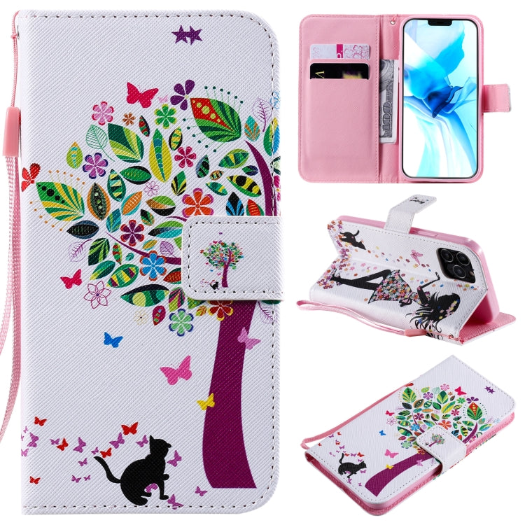 Painting Horizontal Flip Leather Case with Holder & Card Slot & Lanyard, For iPhone 12 mini, For iPhone 12 / 12 Pro, For iPhone 12 Pro Max