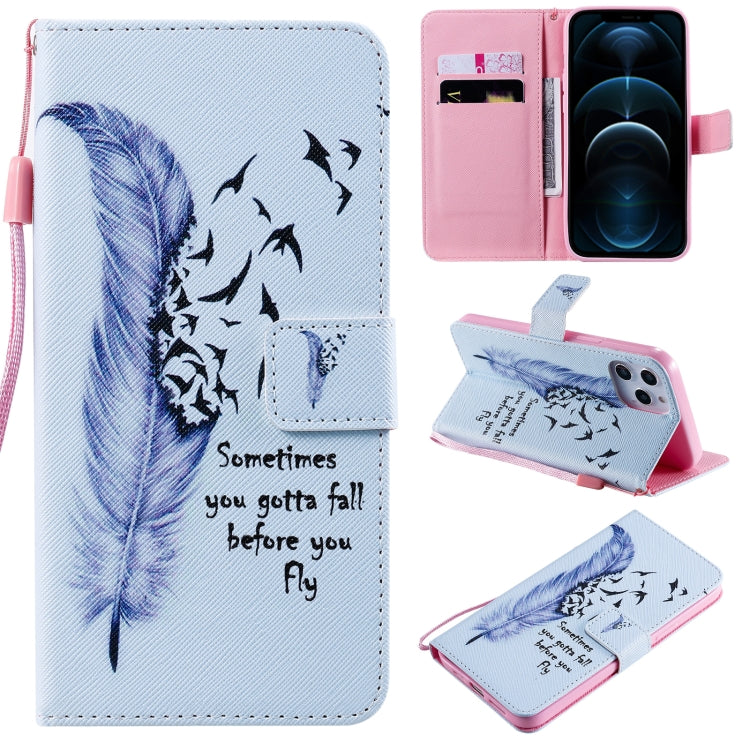 Painting Horizontal Flip Leather Case with Holder & Card Slot & Lanyard, For iPhone 12 mini, For iPhone 12 / 12 Pro, For iPhone 12 Pro Max