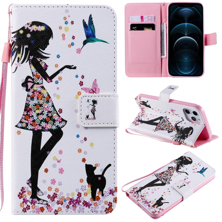 Painting Horizontal Flip Leather Case with Holder & Card Slot & Lanyard, For iPhone 12 mini, For iPhone 12 / 12 Pro, For iPhone 12 Pro Max