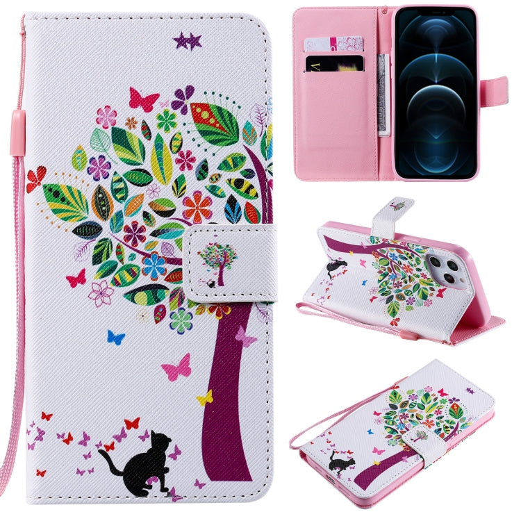 Painting Horizontal Flip Leather Case with Holder & Card Slot & Lanyard, For iPhone 12 mini, For iPhone 12 / 12 Pro, For iPhone 12 Pro Max