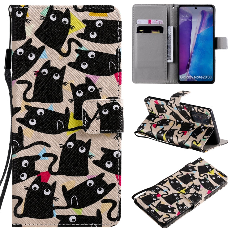 Painting Horizontal Flip Leather Case with Holder & Card Slot & Lanyard, For Samsung Galaxy Note 20