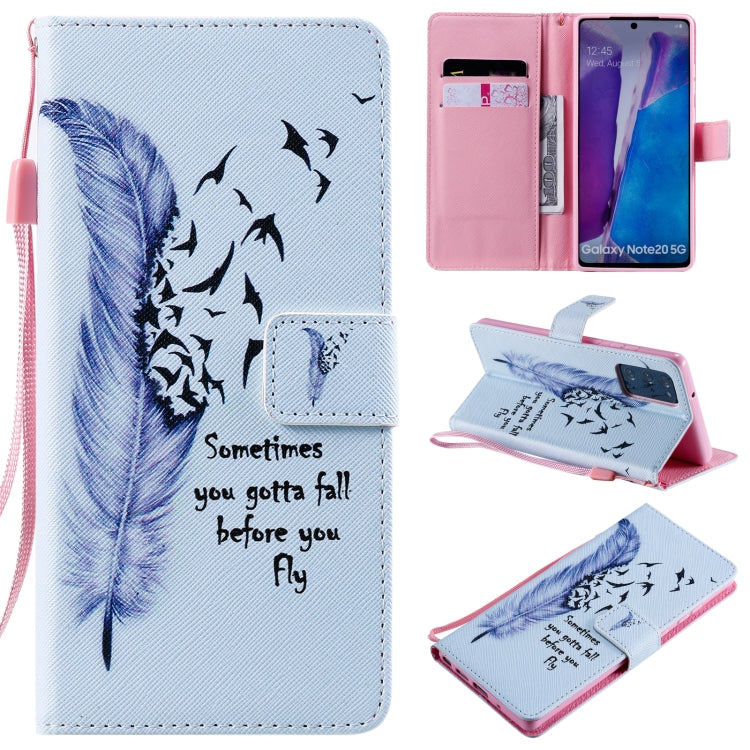 Painting Horizontal Flip Leather Case with Holder & Card Slot & Lanyard, For Samsung Galaxy Note 20