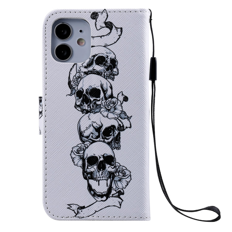 Painting Horizontal Flip Leather Case with Holder & Card Slot & Lanyard, For iPhone 12 mini, For iPhone 12 / 12 Pro