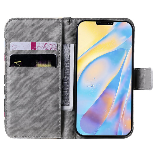 Premium leather flip cover iPhone 12 mini featuring creative painting artwork