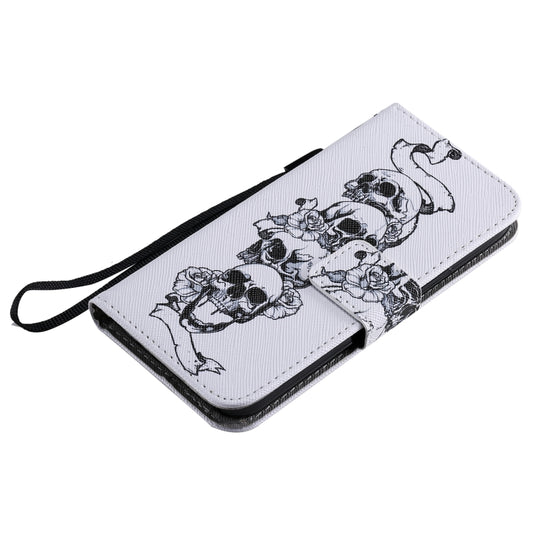 Leather wallet case for iPhone 12 mini with built-in card slots and lanyard attachment