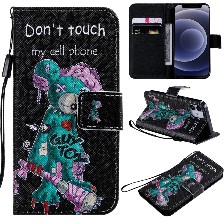 Painting Horizontal Flip Leather Case with Holder & Card Slot & Lanyard, For iPhone 12 mini, For iPhone 12 / 12 Pro