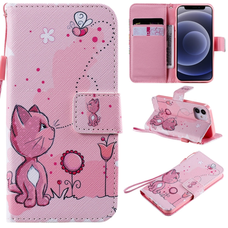 Painting Horizontal Flip Leather Case with Holder & Card Slot & Lanyard, For iPhone 12 mini, For iPhone 12 / 12 Pro