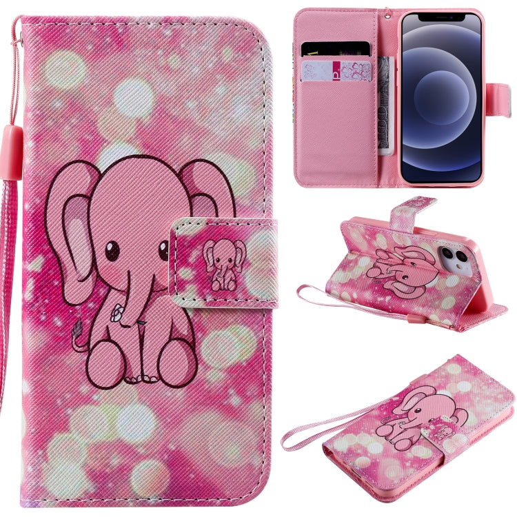 Painting Horizontal Flip Leather Case with Holder & Card Slot & Lanyard, For iPhone 12 mini, For iPhone 12 / 12 Pro