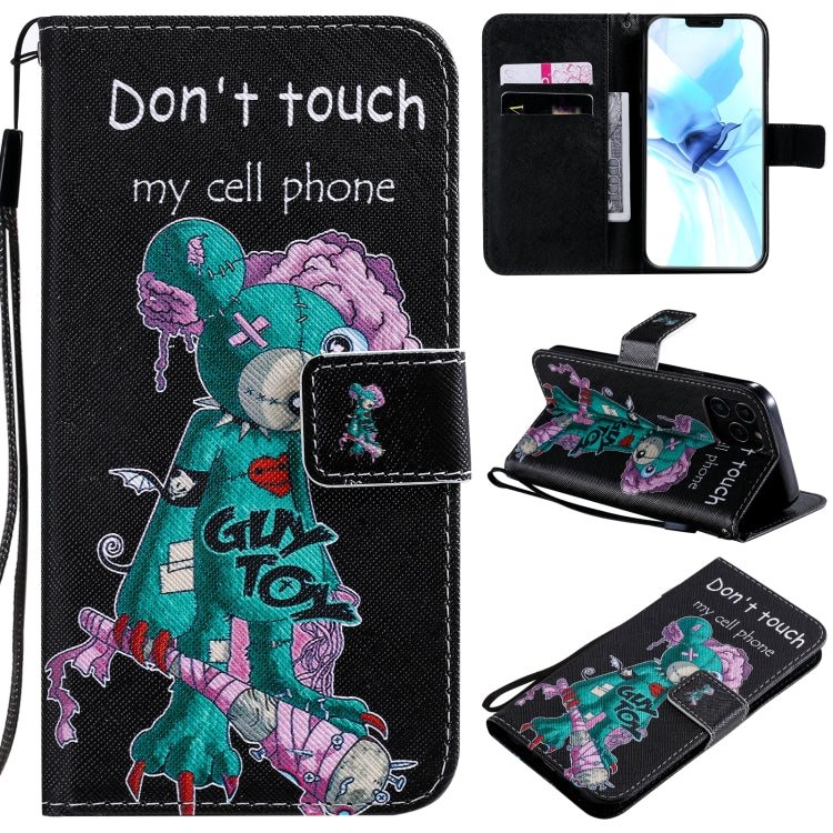 Painting Horizontal Flip Leather Case with Holder & Card Slot & Lanyard, For iPhone 12 mini, For iPhone 12 / 12 Pro