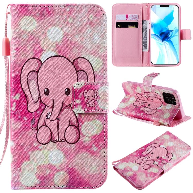 Painting Horizontal Flip Leather Case with Holder & Card Slot & Lanyard, For iPhone 12 mini, For iPhone 12 / 12 Pro