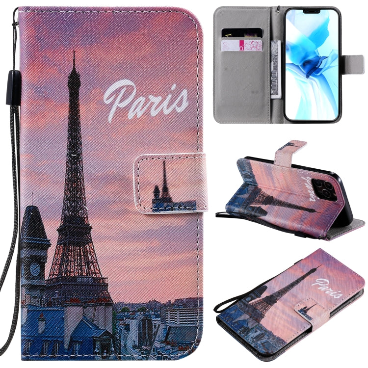 Painting Horizontal Flip Leather Case with Holder & Card Slot & Lanyard, For iPhone 12 mini, For iPhone 12 / 12 Pro