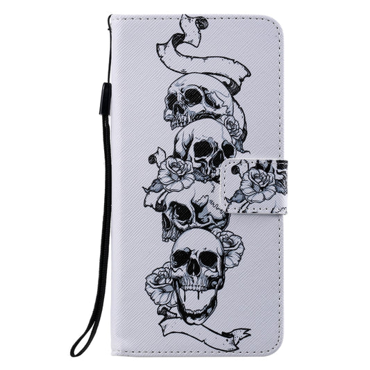 iPhone 12 Pro Max painting leather flip case front back view with lanyard attachment