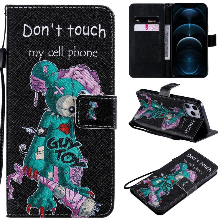 Painting Horizontal Flip Leather Case with Holder & Card Slot & Lanyard, For iPhone 12 Pro Max