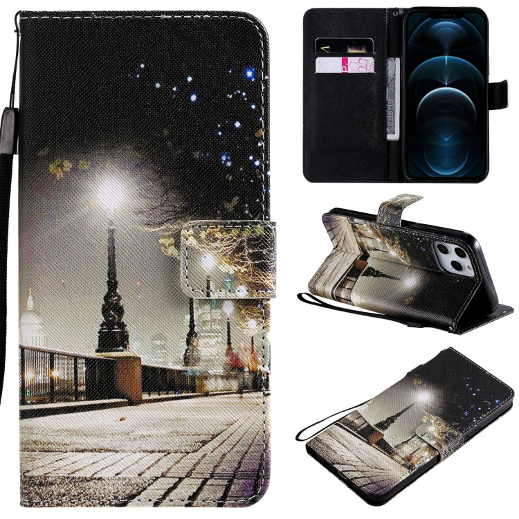 Painting Horizontal Flip Leather Case with Holder & Card Slot & Lanyard, For iPhone 12 Pro Max
