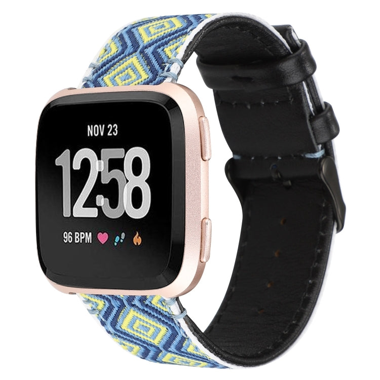 For Fitbit Versa Ethnic Style Genuine Leather Strap