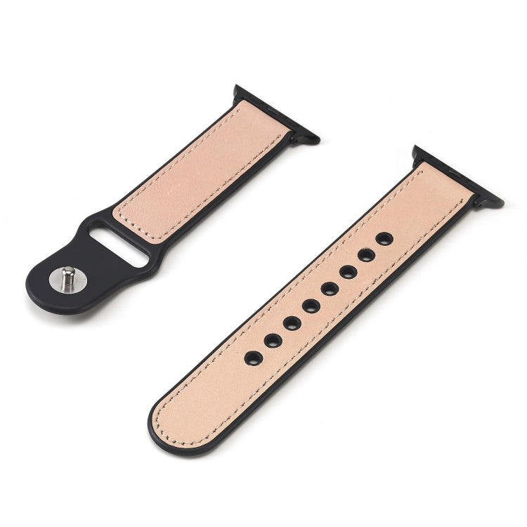 Paste Leather TPU Watchband For Apple Watch Series 6 & SE & 5 & 4 44mm / 3 & 2 & 1 42mm