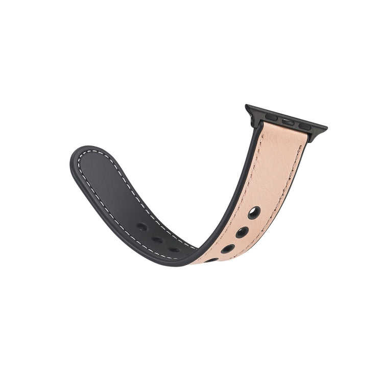 Paste Leather TPU Watchband For Apple Watch Series 6 & SE & 5 & 4 44mm / 3 & 2 & 1 42mm