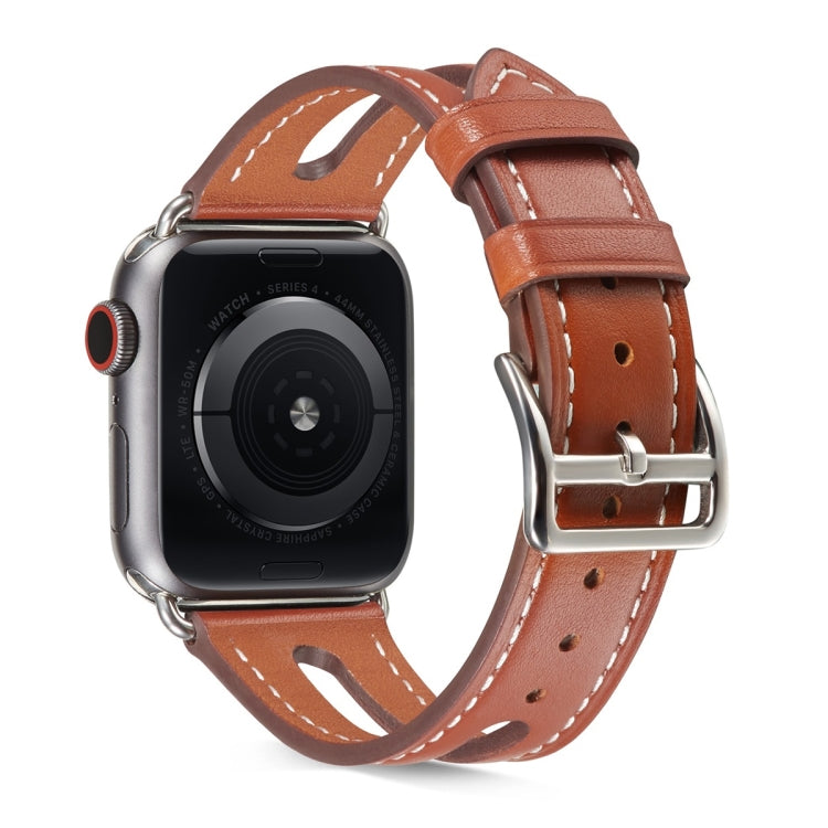 Top-grain Leather Watchband For Apple Watch Series 6 & SE & 5 & 4 40mm / 3 & 2 & 1 38mm