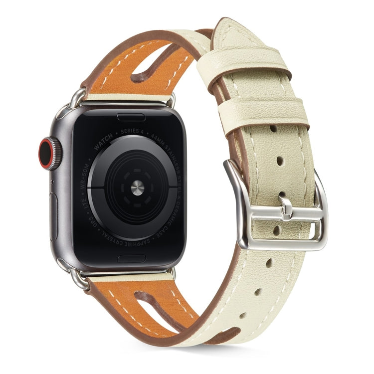 Top-grain Leather Watchband For Apple Watch Series 6 & SE & 5 & 4 40mm / 3 & 2 & 1 38mm