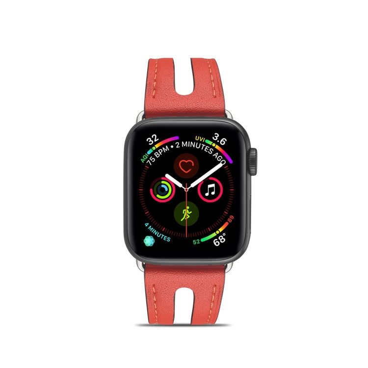 Top-grain Leather Watchband For Apple Watch Series 6 & SE & 5 & 4 44mm / 3 & 2 & 1 42mm