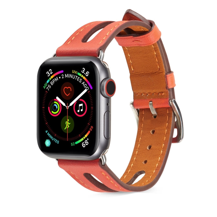 Top-grain Leather Watchband For Apple Watch Series 6 & SE & 5 & 4 44mm / 3 & 2 & 1 42mm