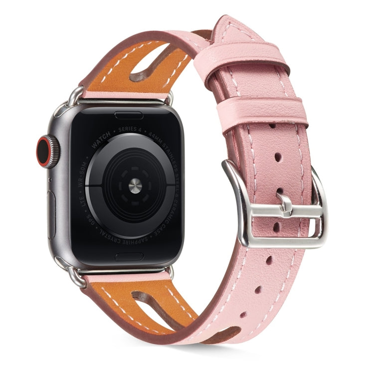 Top-grain Leather Watchband For Apple Watch Series 6 & SE & 5 & 4 44mm / 3 & 2 & 1 42mm