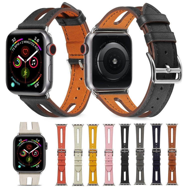 Top-grain Leather Watchband For Apple Watch Series 6 & SE & 5 & 4 44mm / 3 & 2 & 1 42mm