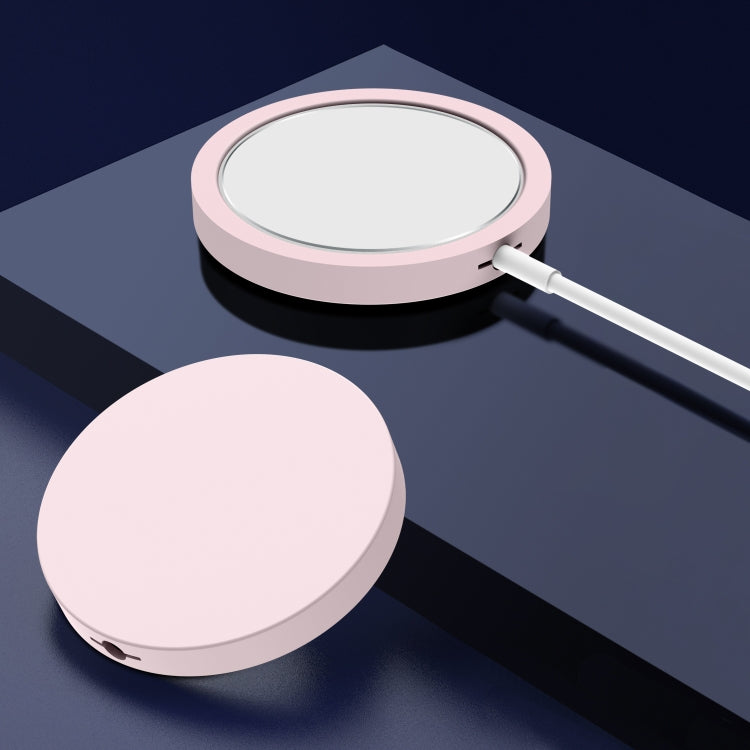 Étui de protection en silicone pour chargeur sans fil Magsafe, bordeaux, vert, blanc chaud, violet clair, bleu foncé, rose, noir, rouge, gris