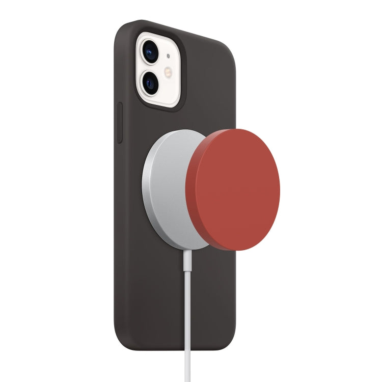Étui de protection en silicone pour chargeur sans fil Magsafe, bordeaux, vert, blanc chaud, violet clair, bleu foncé, rose, noir, rouge, gris