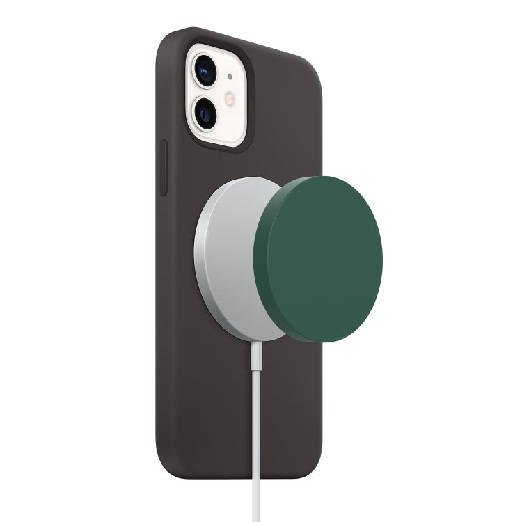 Étui de protection en silicone pour chargeur sans fil Magsafe, bordeaux, vert, blanc chaud, violet clair, bleu foncé, rose, noir, rouge, gris