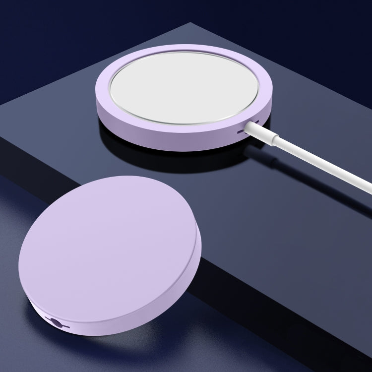 Magsafe Wireless Charger Silicone Protective Case, Light Purple, Dark Blue, Pink, Black, Red, Grey, Wine Red, Green, Warm White