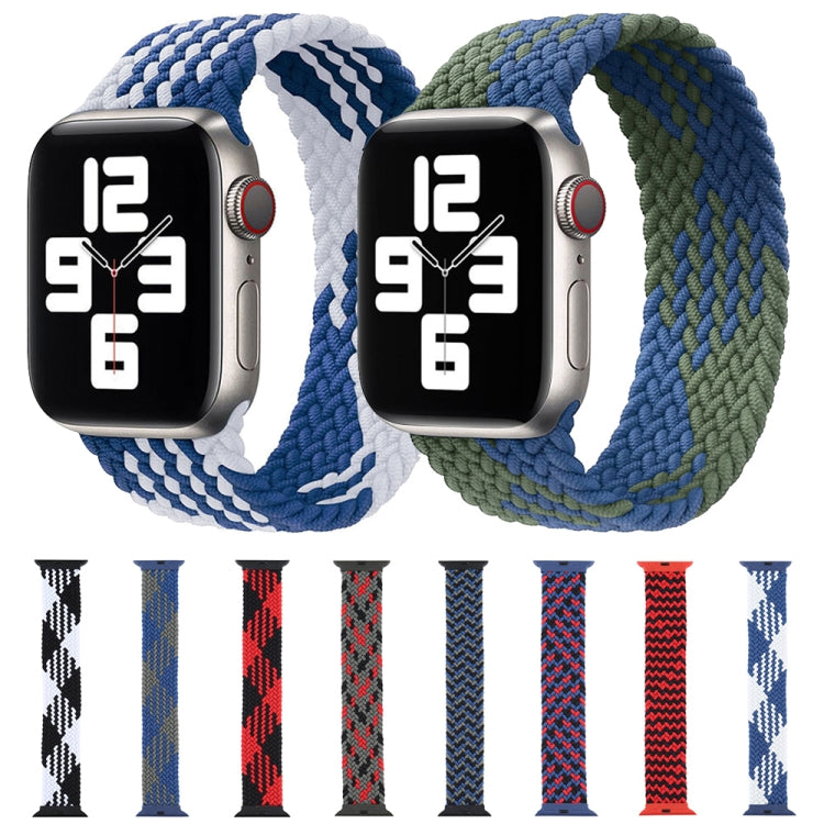 Plastic Buckle Mixed Color Nylon Braided Single Loop Replacement Watchbands For Apple Watch Series 6 & SE & 5 & 4 40mm / 3 & 2 & 1 38mm, XL